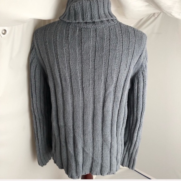 Express Y2K gray chenille tunic turtleneck sweater L - Picture 3 of 7